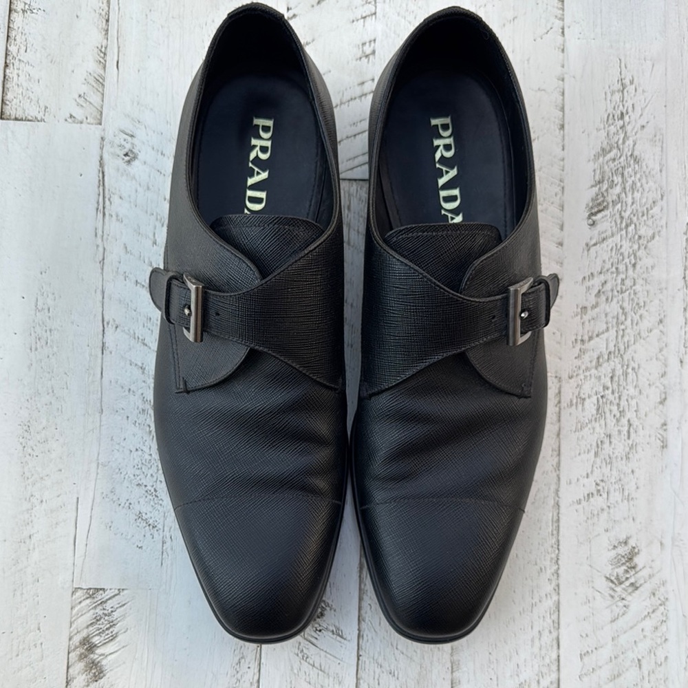 Prada Black Leather Oxfords Evening shoes